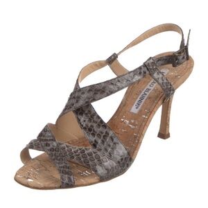 Manolo Blahnik Gray Snakeskin Heels
